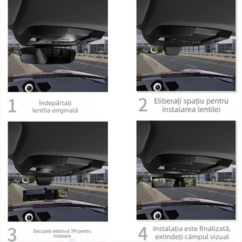 Oglindă interioară pentru automobil, model AC-1400, ABS, tip universal, reglaj multiplu, greutate 219 g