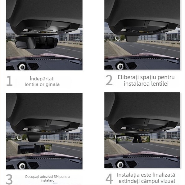 Oglindă interioară pentru automobil, model AC-1400, ABS, tip universal, reglaj multiplu, greutate 219 g