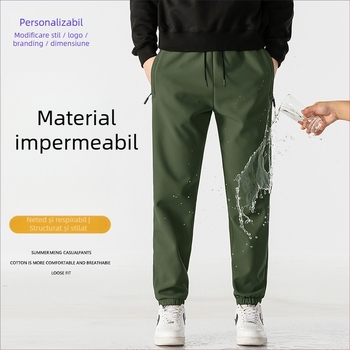 Pantaloni de iarnă pentru drumeții, softshell impermeabil, căptușeală fleece, țesătură stretch, croială dreaptă, cu mai multe buzunare