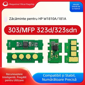 Chip de numărare pentru HP W1810A/W1810X și W1816A — Compatibil cu Laser 303/MFP 323D; modele originale W1810a/181a, W1810x/181x, W1816a; randament: cip compact 1.5k/3k pagini, cip tonner 10k pagini