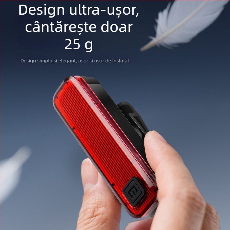 BTL08 Lampa spate pentru bicicletă – reîncărcabilă, pentru ciclism nocturn, compatibilă cu MTB și biciclete de drum, Divine Fire