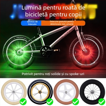 Bicicletă de echilibru pentru copii cu iluminare pe butuc, încărcare USB și senzor inteligent (Brand: Altă; Import: Nu; Mărci private: Nu; Personalizare: Nu)