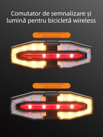 Lumină spate pentru bicicletă cu semnalizare la distanță, pentru biciclete de munte, USB-C 500mAh, montare rapidă, plimbare nocturnă