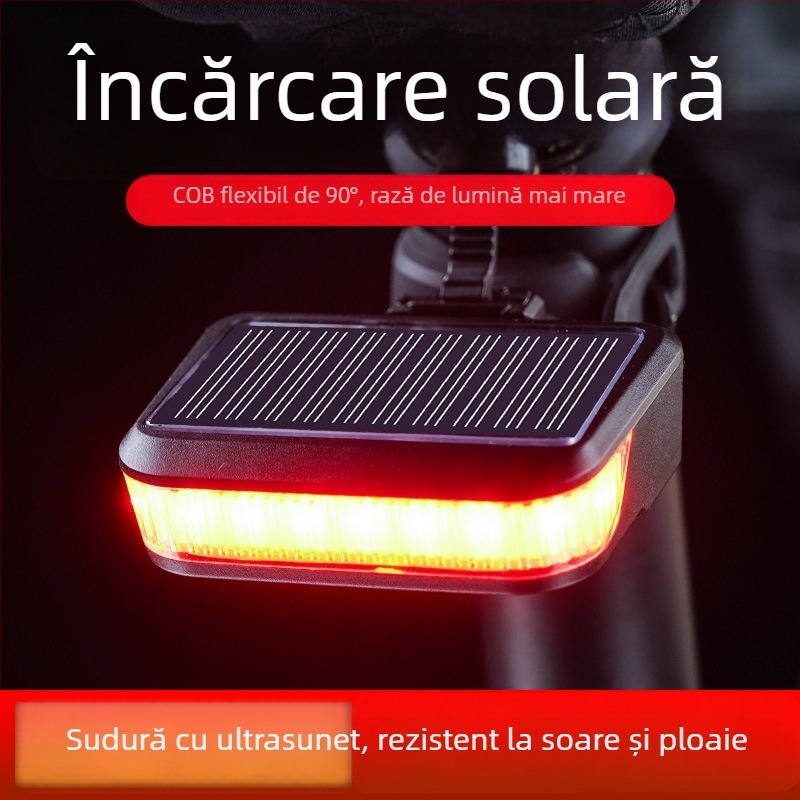 Lampa față spate pentru bicicletă Assaulter, Model 1120, Alimentare solară, lumină pentru noapte și avertizare pentru MTB/șosea