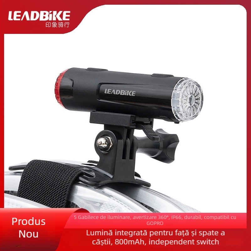 Leadbike LD56: iluminare integrată pentru bicicletă și cască — lumină față și spate, încărcare USB, personalizare disponibilă, etichetă privată licențiată