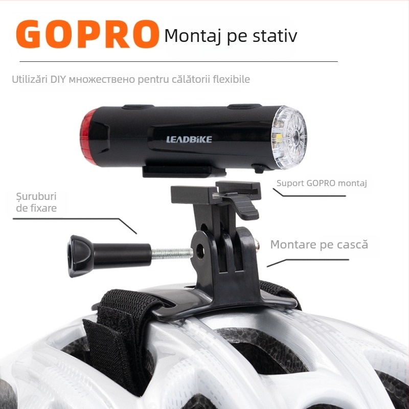 Leadbike LD56: iluminare integrată pentru bicicletă și cască — lumină față și spate, încărcare USB, personalizare disponibilă, etichetă privată licențiată