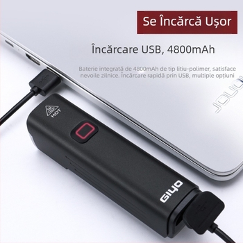 GIYO lanternă frontală pentru bicicletă, fascicul reglabil de la distanță la apropiat, pentru plimbări nocturne – lanternă de munte