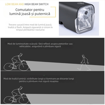 GIYO lanternă frontală pentru bicicletă, fascicul reglabil de la distanță la apropiat, pentru plimbări nocturne – lanternă de munte