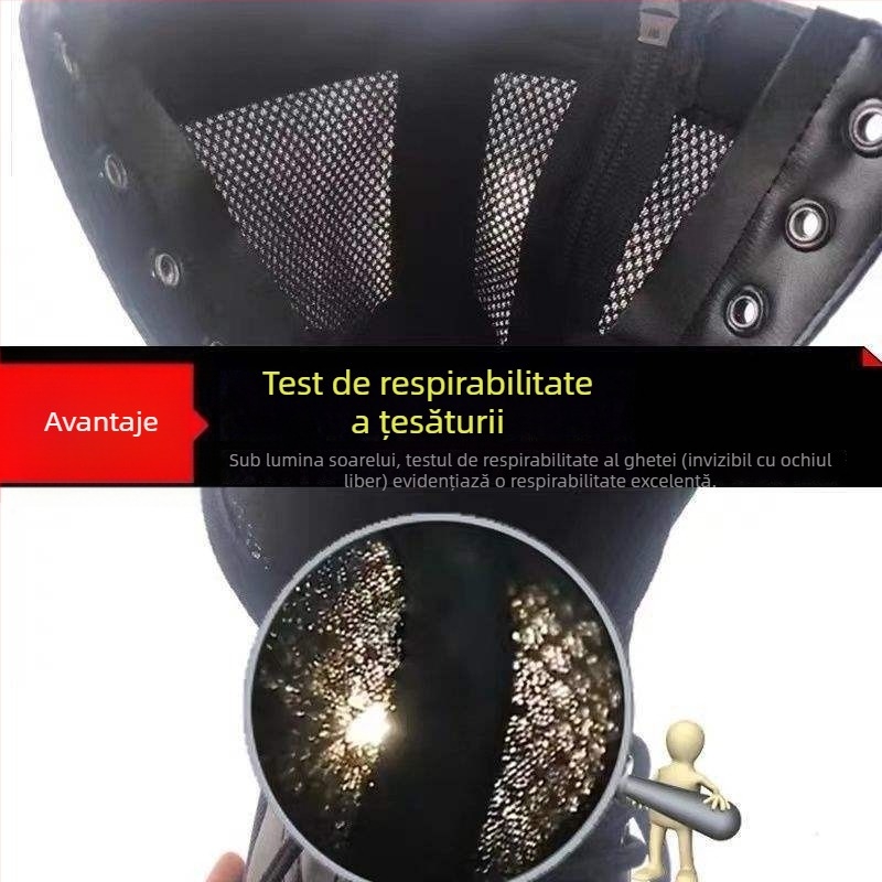 Ghete de drumeție înalte, respirante, ușoare, rezistente la uzură, partea superioară din piele sintetică, gambă de înălime medie