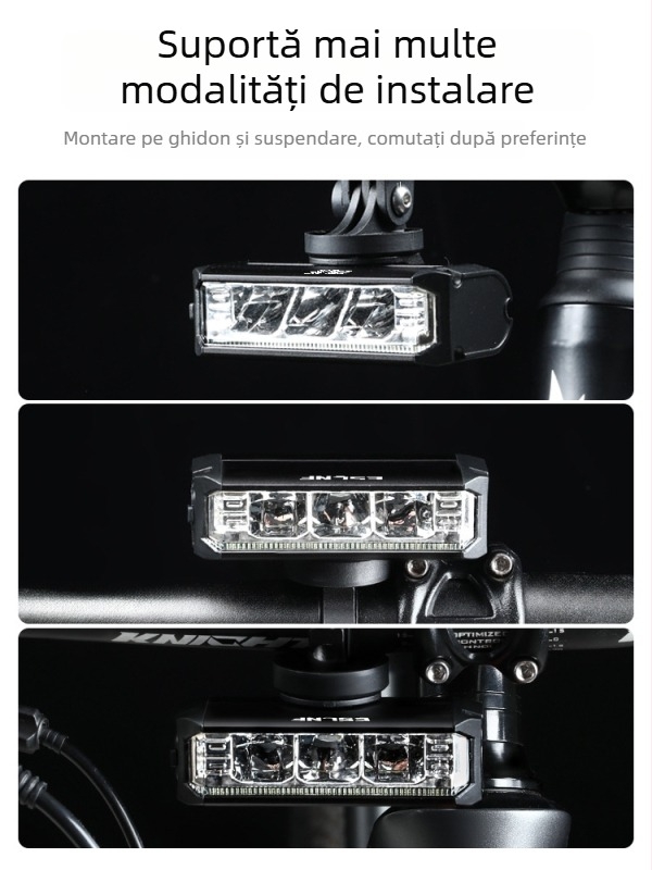 Lumină față pentru bicicletă – aliaj de aluminiu, impermeabilă, USB încărcare, proiecție puternică pentru ciclism montan și pe șosea