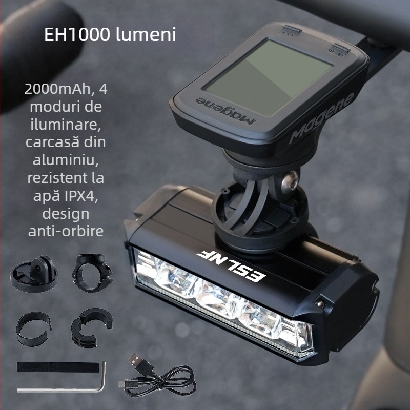 Lumină față pentru bicicletă – aliaj de aluminiu, impermeabilă, USB încărcare, proiecție puternică pentru ciclism montan și pe șosea