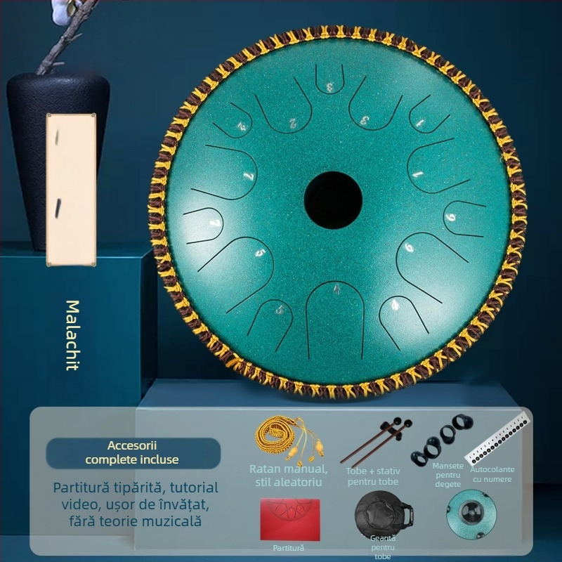 Tambur cu limbă din oțel Lotus Eteric – 13 tonuri și 14 tonuri, pentru începători, calitate profesională, tambur de mână