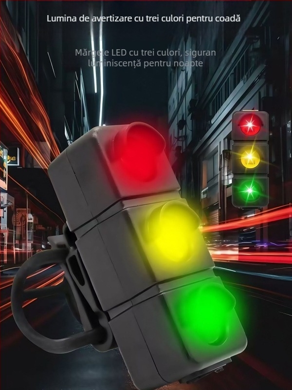 Lumină de spate pentru bicicletă cu LED, avertizare pentru plimbări de noapte, cod S-074