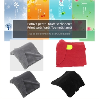 Perne de călătorie cu spumă de memorie, în formă de U, model LXKZ-01, materiale POM + polar fleece, grosime moderată, personalizabilă