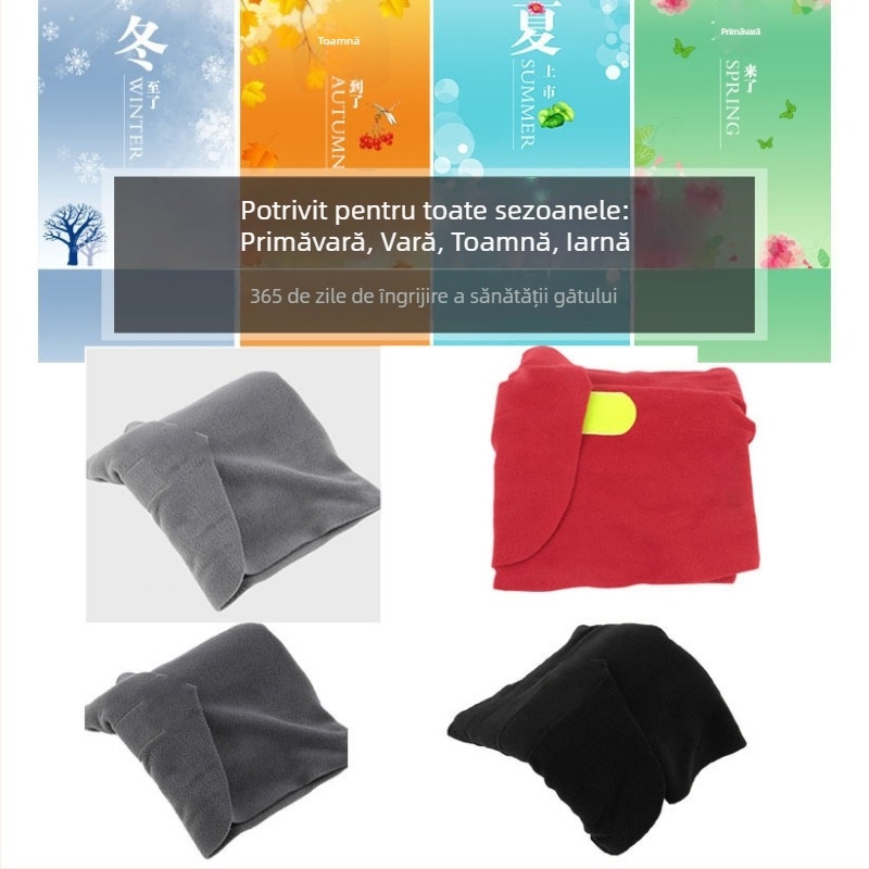 Perne de călătorie cu spumă de memorie, în formă de U, model LXKZ-01, materiale POM + polar fleece, grosime moderată, personalizabilă