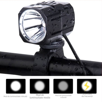 GAZZI Lumină frontală pentru bicicletă MTB, 1200 lumeni, design împărțit, reîncărcabilă, corp din aliaj de aluminiu, IPX4 rezistent la apă