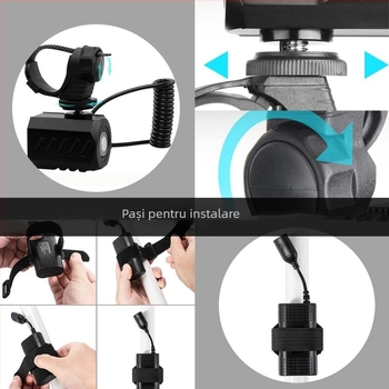 GAZZI Lumină frontală pentru bicicletă MTB, 1200 lumeni, design împărțit, reîncărcabilă, corp din aliaj de aluminiu, IPX4 rezistent la apă