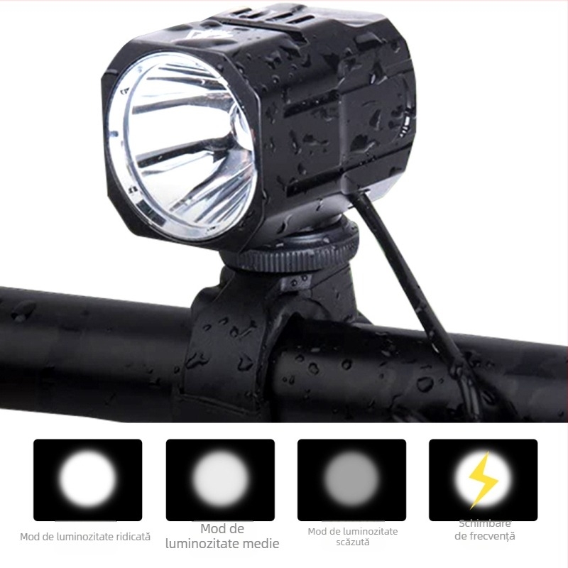 GAZZI Lumină frontală pentru bicicletă MTB, 1200 lumeni, design împărțit, reîncărcabilă, corp din aliaj de aluminiu, IPX4 rezistent la apă