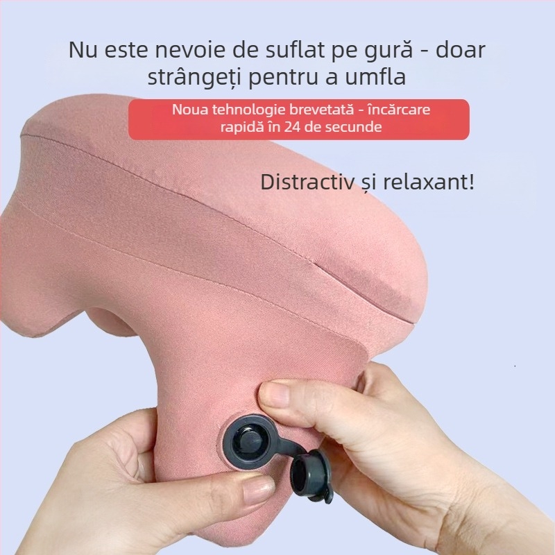 Pernă gonflabilă de odihnă pentru călătorii și birou – PVC, 0,2 kg, etichetă privată licențiată, stil simplu