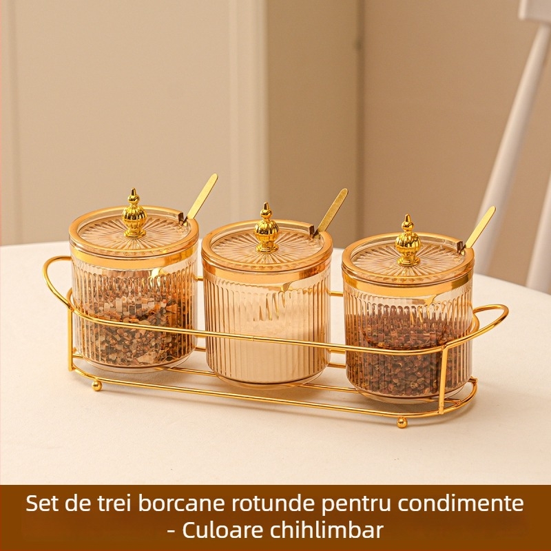 Set plastic pentru condimente de bucătărie, stil ușor luxos, cu logo personalizabil pentru condimente solide – Lansare 2024