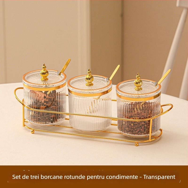 Set plastic pentru condimente de bucătărie, stil ușor luxos, cu logo personalizabil pentru condimente solide – Lansare 2024