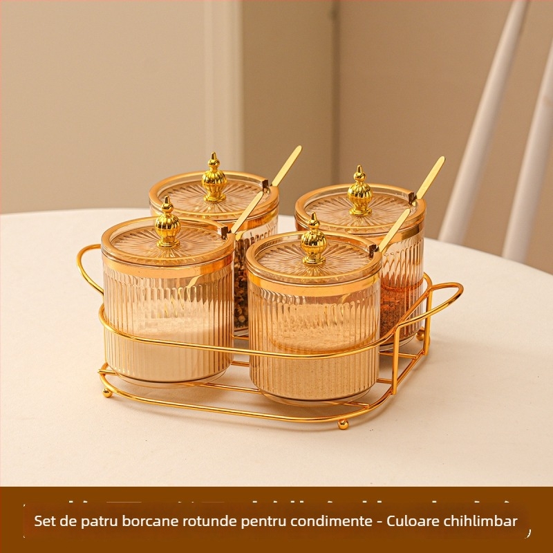 Set plastic pentru condimente de bucătărie, stil ușor luxos, cu logo personalizabil pentru condimente solide – Lansare 2024