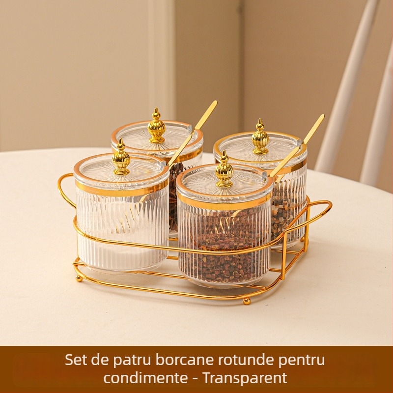 Set plastic pentru condimente de bucătărie, stil ușor luxos, cu logo personalizabil pentru condimente solide – Lansare 2024