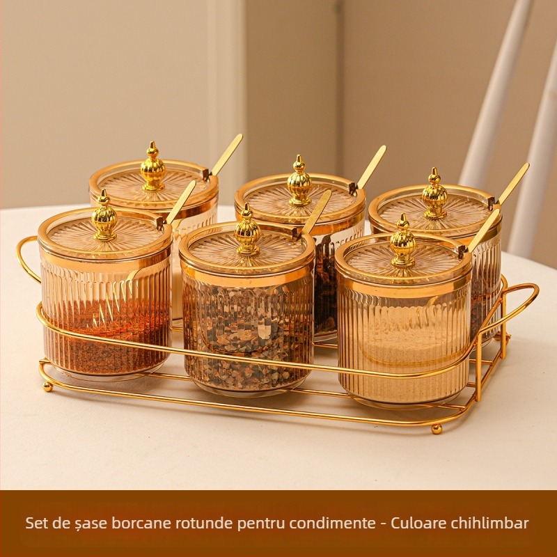 Set plastic pentru condimente de bucătărie, stil ușor luxos, cu logo personalizabil pentru condimente solide – Lansare 2024