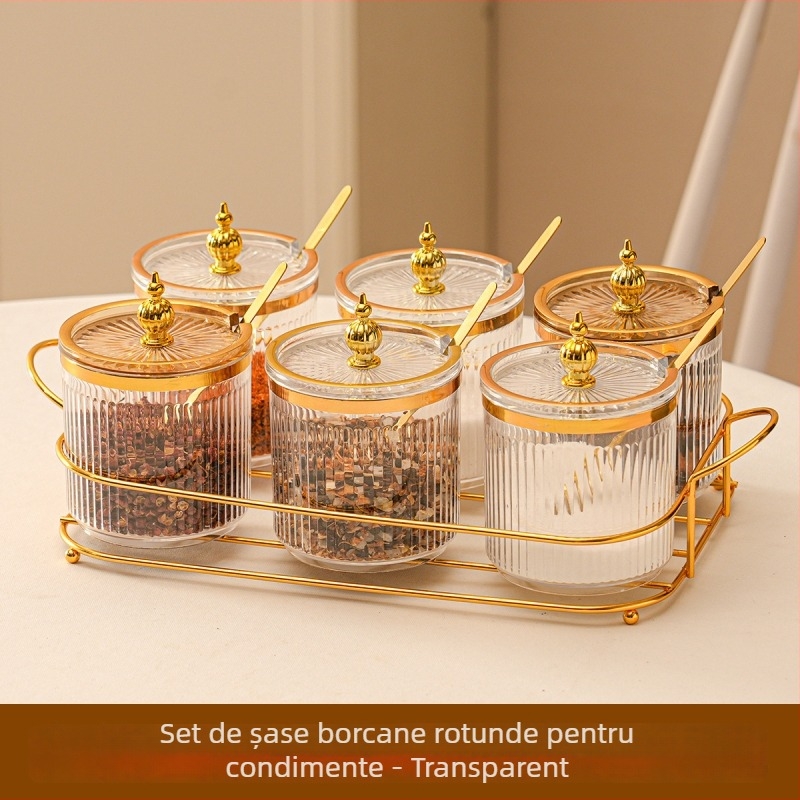 Set plastic pentru condimente de bucătărie, stil ușor luxos, cu logo personalizabil pentru condimente solide – Lansare 2024