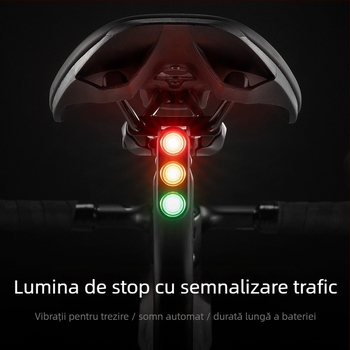 ROCKBROS Lumină de spate pentru bicicletă cu inducție de frână pentru biciclete de munte și de oraș, plimbări nocturne, personalizare disponibilă