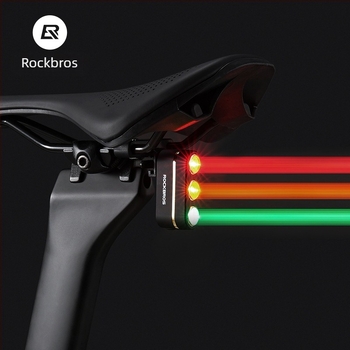 ROCKBROS Lumină de spate pentru bicicletă cu inducție de frână pentru biciclete de munte și de oraș, plimbări nocturne, personalizare disponibilă