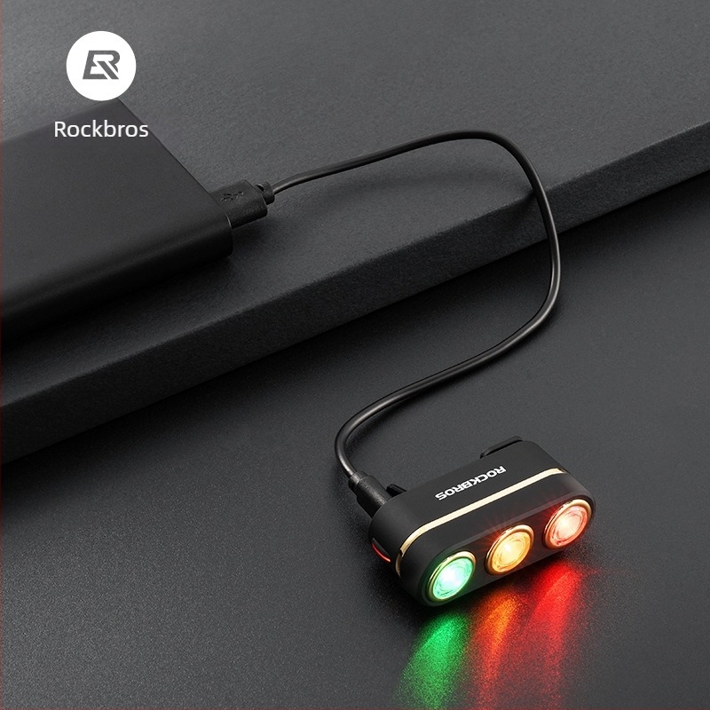 ROCKBROS Lumină de spate pentru bicicletă cu inducție de frână pentru biciclete de munte și de oraș, plimbări nocturne, personalizare disponibilă