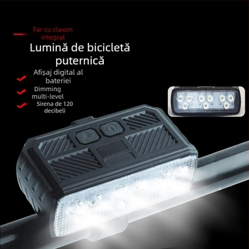 Lumină frontală pentru bicicletă, pentru plimbări nocturne, rezistentă la apă, baterie 1500 mAh, încărcare USB-C, fixare cu curea, potrivită pentru MTB și biciclete de drum