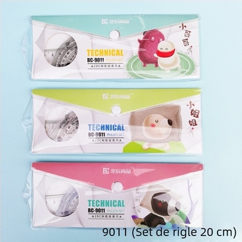 Set de 4 rigle transparente din plastic, cu design de desene animate, pentru elevi din învățământul primar