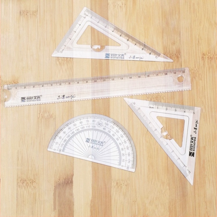 Set de 4 rigle transparente din plastic, cu design de desene animate, pentru elevi din învățământul primar