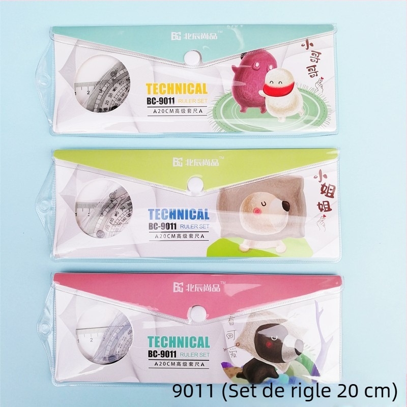 Set de 4 rigle transparente din plastic, cu design de desene animate, pentru elevi din învățământul primar