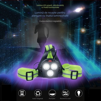 Lumină LED pentru piept pentru alergare în aer liber și alergare de noapte | Ambusher brand | Personalizare a procesării disponibilă | Fără import | Etichetă privată licențiată