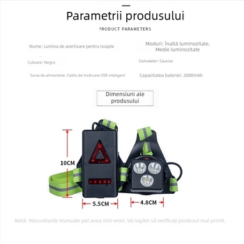 Lumină LED pentru piept pentru alergare în aer liber și alergare de noapte | Ambusher brand | Personalizare a procesării disponibilă | Fără import | Etichetă privată licențiată