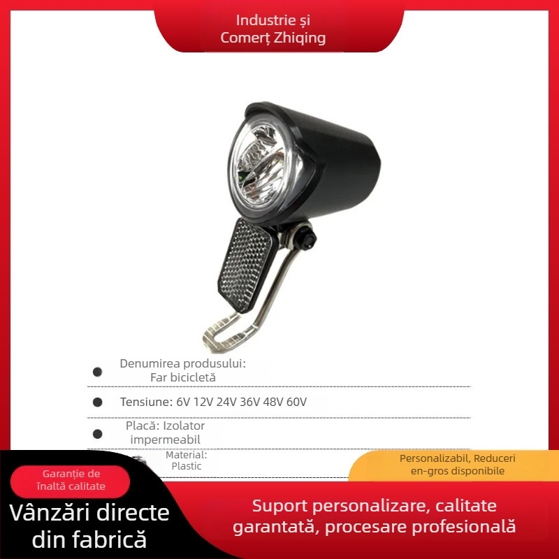 Far frontal LED pentru scuter DH004 — conector impermeabil, montaj cu șuruburi