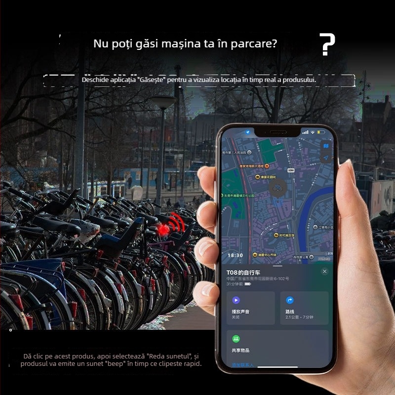 Spolite Lumină Spate pentru Bicicletă cu Senzor Inteligent – Noapte, MTB și Biciclete de Drum