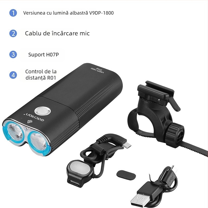 Snow Dragon V9DP 2000-lumen Far frontal pentru bicicletă de munte, încărcare USB