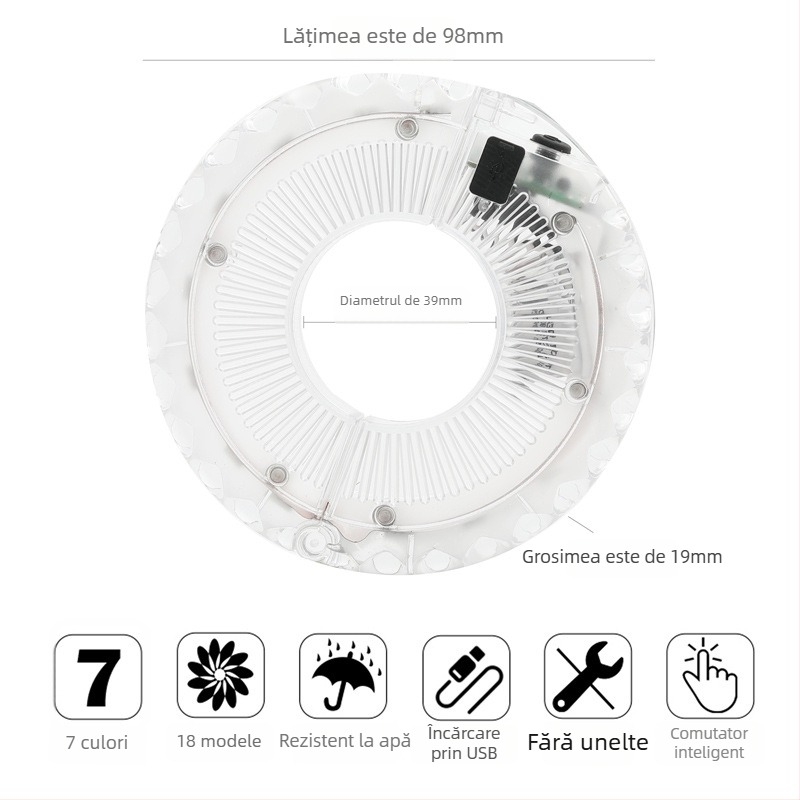 Lumină încărcabilă pentru spițe de bicicletă cu iluminare decorativă a roților pentru biciclete de munte, Hissuke, certificat CE