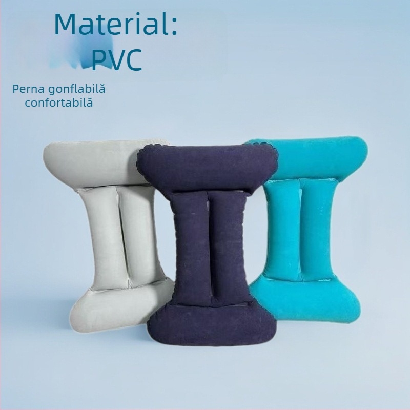 Pernă gonflabilă în formă de H, PVC cu flocking, Grosime 0.18, Greutate 70 g, Utilizare universală