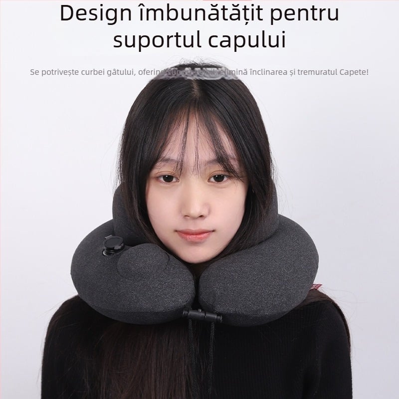 Pernă pentru gât în formă de U, cu umplutură PVC, țesătură cationică, design modern minimalist, Leisure House