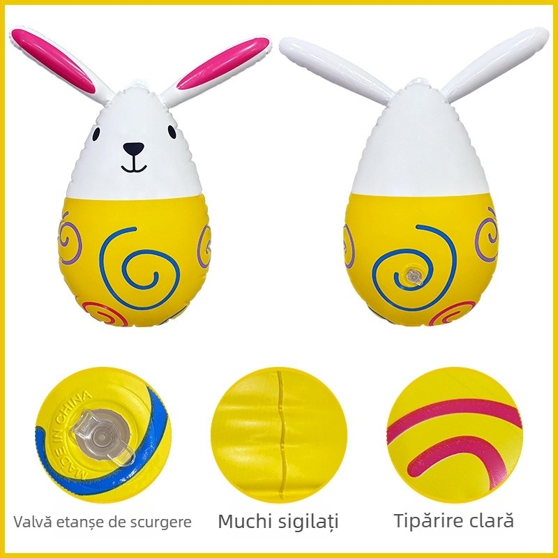 Mingyang iepure gonflabil decor de Paște – ouă de Paște, PVC, pentru festivaluri în aer liber și camping, jucărie interactivă pentru vârsta 7–14 ani