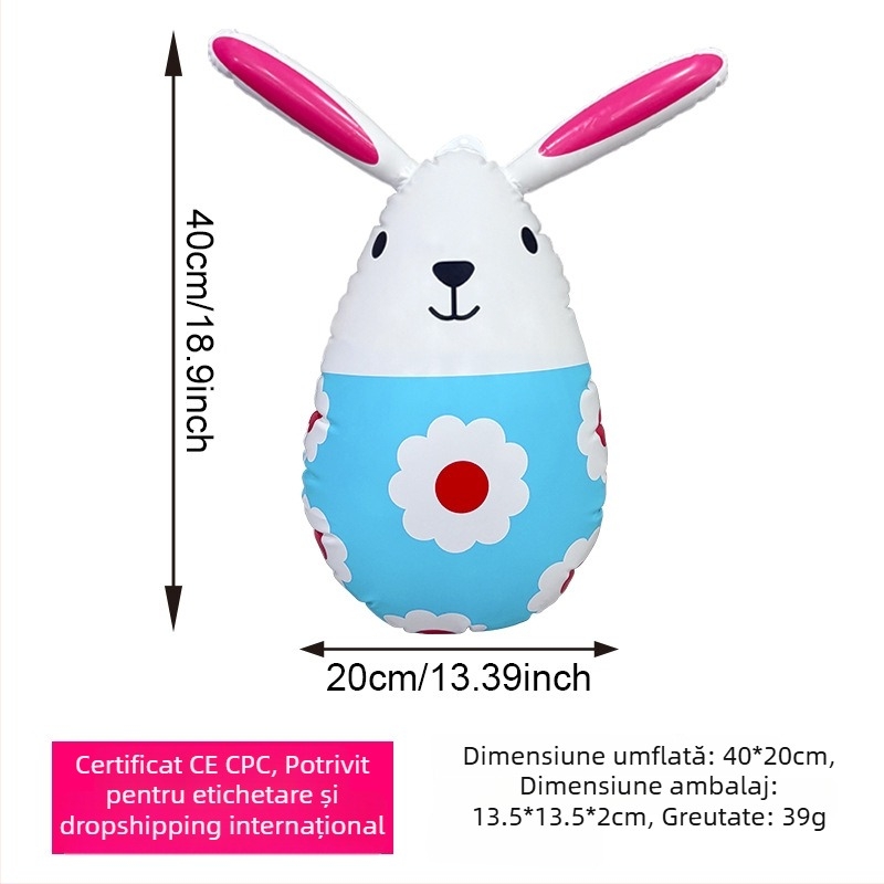 Mingyang iepure gonflabil decor de Paște – ouă de Paște, PVC, pentru festivaluri în aer liber și camping, jucărie interactivă pentru vârsta 7–14 ani