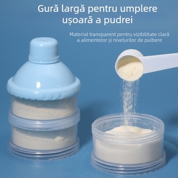 Star cutie pentru lapte praf bebelușilor, 3 etaje sau 4 etaje, compartimente independente, recipient portabil rotativ pentru lapte praf, 0-3 ani