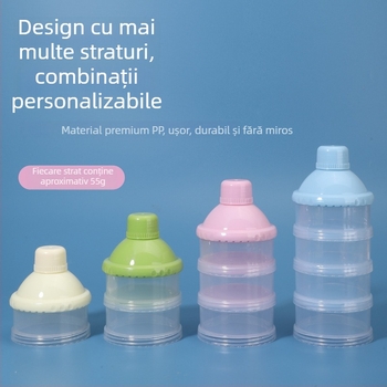 Star cutie pentru lapte praf bebelușilor, 3 etaje sau 4 etaje, compartimente independente, recipient portabil rotativ pentru lapte praf, 0-3 ani