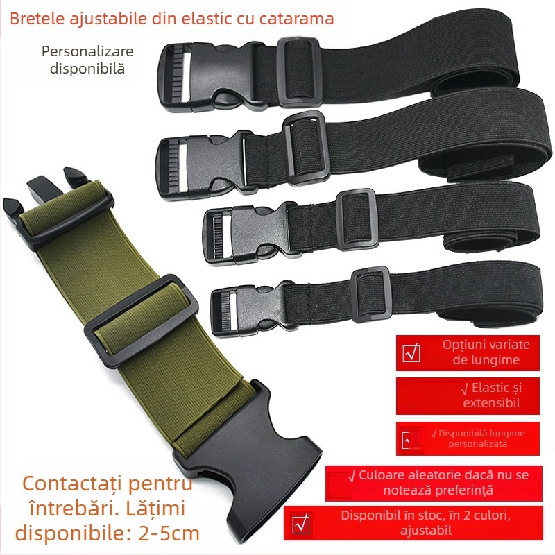 Bandă elastică de legare cu cataramă pentru corturi și bagaje – polipropilenă, grosime 1,2 mm, greutate 0,2 kg, origine Guangdong, procesare personalizată