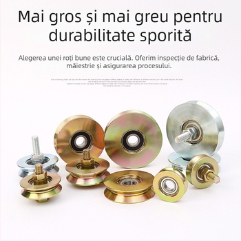 Roată pentru ușă glisantă, cu un singur rulment, în formă de V, galvanizată, îngroșată